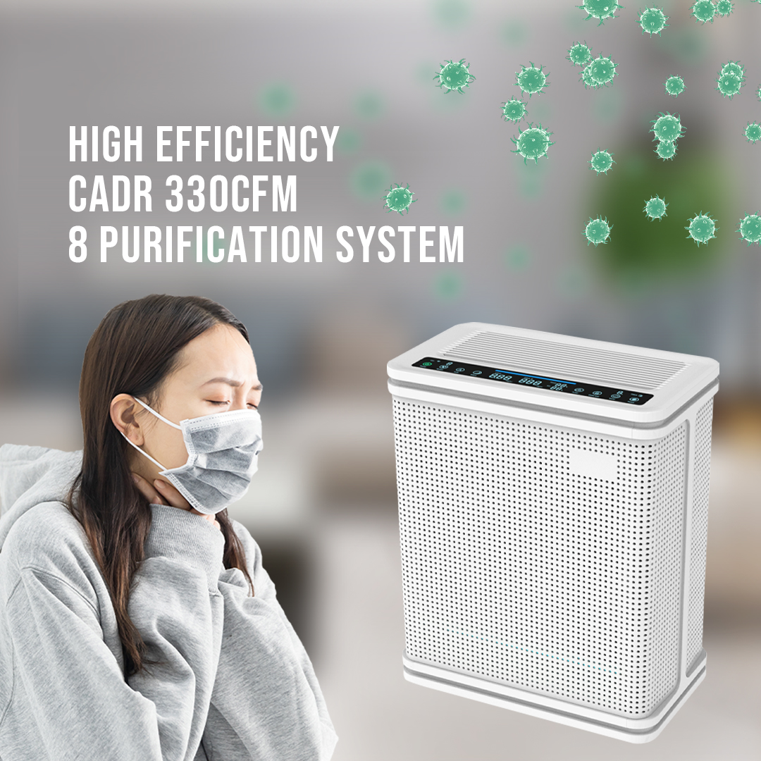 TEM & HUM SENSOR Filtr HEPA DUŻY wydajny oczyszczacz powietrza