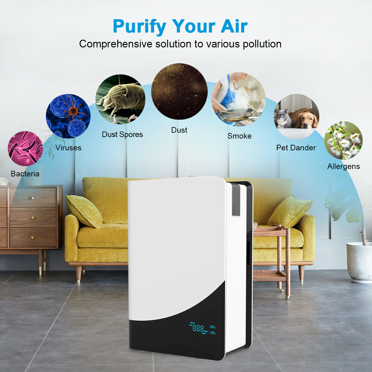 Fabrycznie filtrujący hepa domowy oczyszczacz powietrza