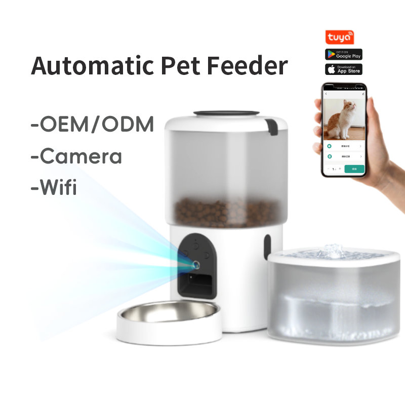 Tuya Video Wi -Fi App Control Dog Cat Feeder Dozownik Smart Pilot Connected 4L Automatyczna miska karmisza dla zwierząt domowych z aparatem